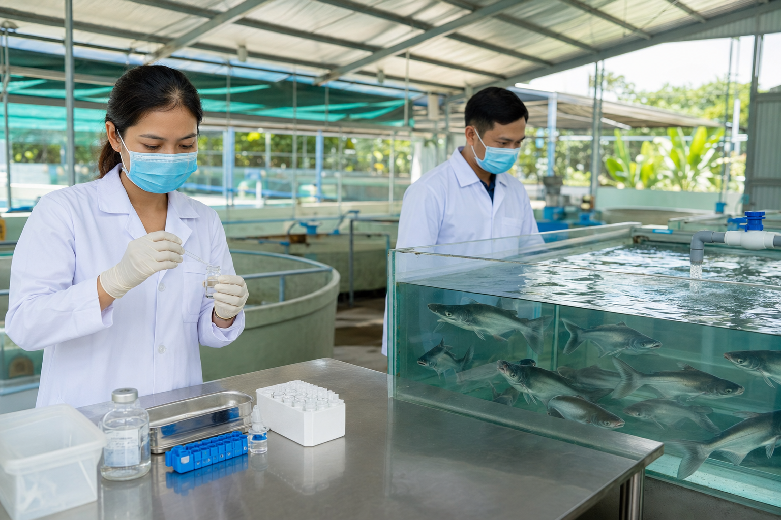 Vaccine research and disease prevention management in farmed fish