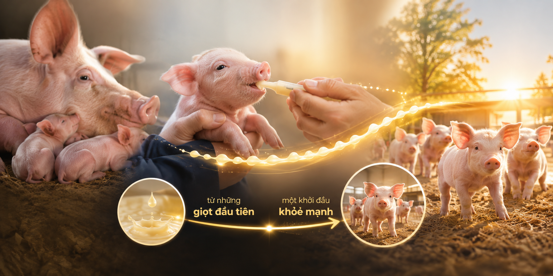 COLOSTRUM - từ những giọt đầu tiên đến một khởi đầu khỏe mạnh cho heo con