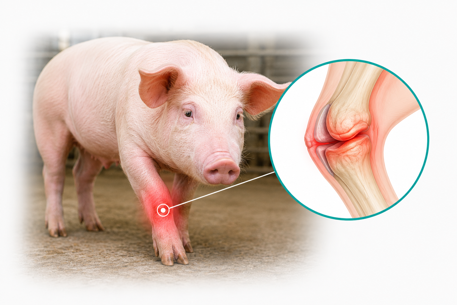 Minh họa viêm khớp trên vật nuôi