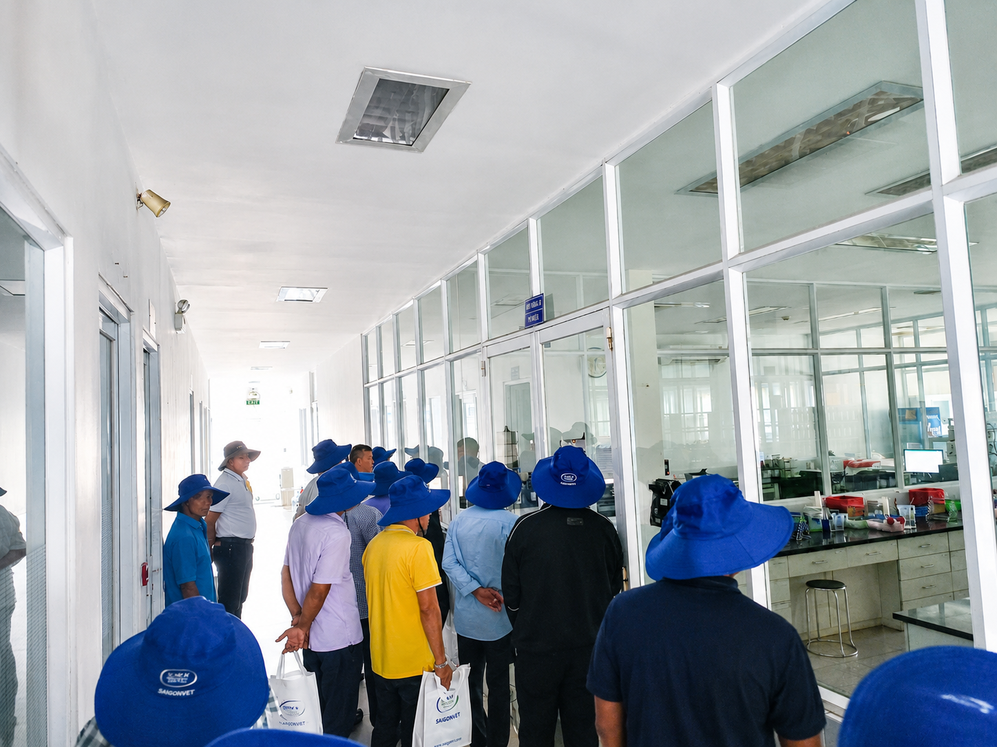 Customers observing Saigonvet’s laboratories